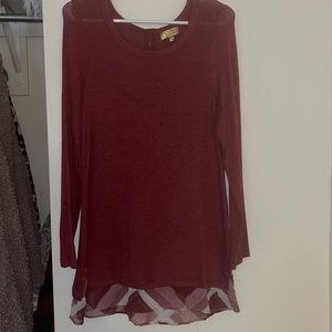 Long burgundy sweater